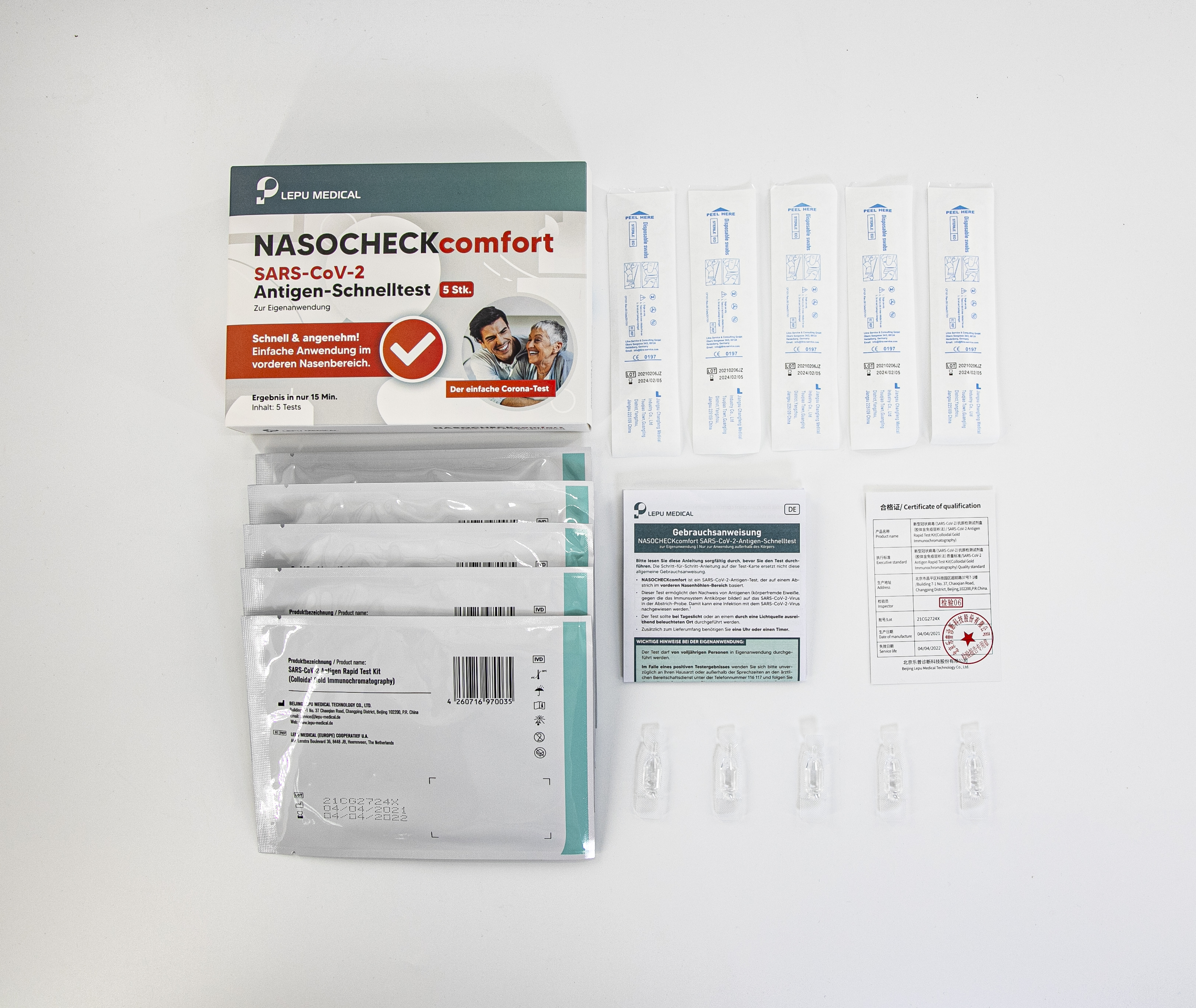 SARS-Cov-2 Antigen-Schnelltest NASOCHECK comfort (5er Pack)
